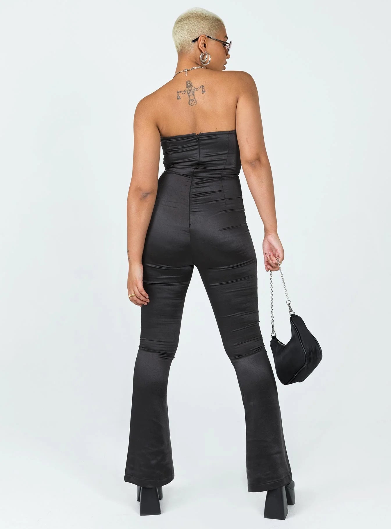 Leah Strapless Jumpsuit Black