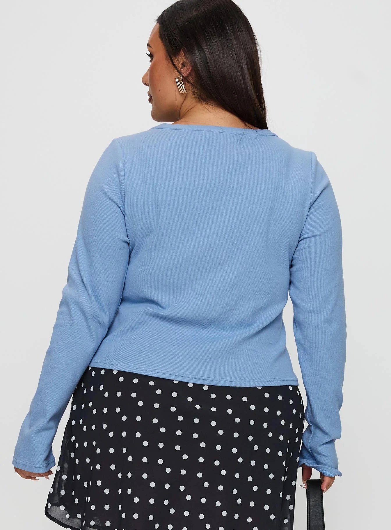 Baseline Button Up Long Sleeve Top Blue Curve