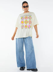 Ways To Better Your Day Oversized Tee Cream