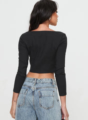 Time Is Up Long Sleeve Top Black
