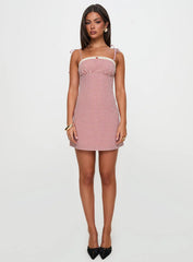 Burkes Mini Dress Red Check