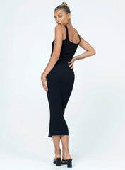 Gracie Knit Midi Dress Black