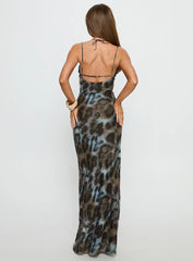 Saphrona V-neck Maxi Dress Leopard