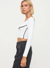 Maidenwell Contrast Long Sleeve Top White