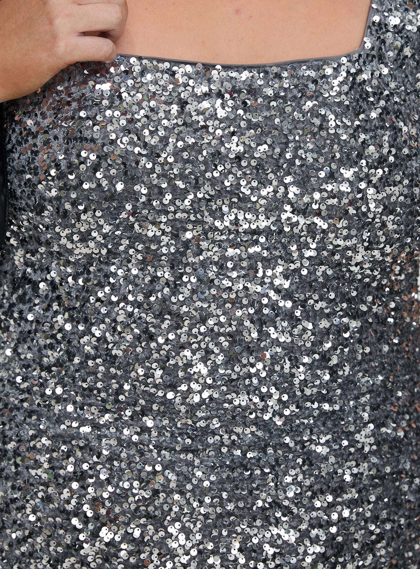 Miss Me Sequin Mini Dress Silver Curve
