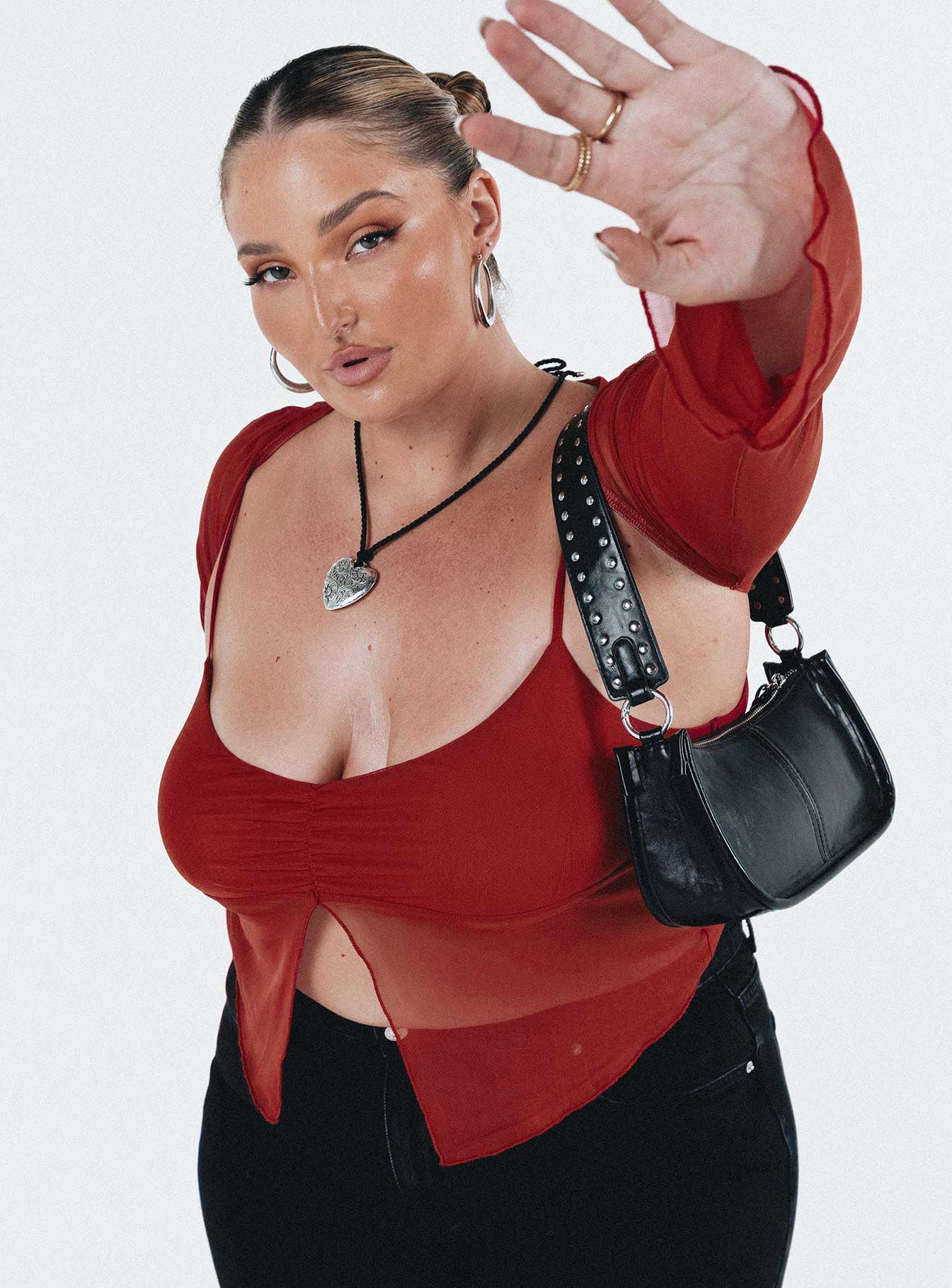 Tallah Two Piece Bolero Top Red Curve