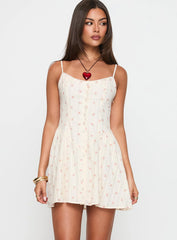 Toulouse Mini Dress Cream / Floral