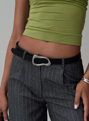 Leto Belt Black Silver