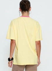 Wild Light Oversized Graphic Tee Yellow / Pink
