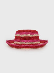 Alonza Crochet Bucket Hat Pink red
