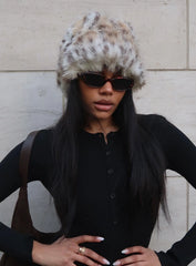 Birkley Fluffy Hat Leopard
