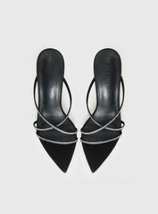 Billini Effy Heels Black Satin Diamante