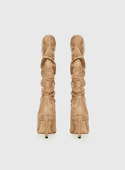 Such A Charmer Faux Suede Scrunch Boot Tan