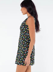 Nellie Mini Dress Black Multi Floral