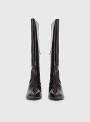 Therapy Dove Knee High Boots Chocolate Croc