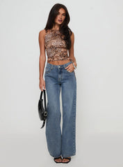 Everlong Mid Rise Straight Leg Jeans Mid Blue Wash