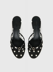 For The Rush Kitten Heels Black Polka