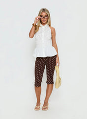 Samaira Capri Pant Brown Polka Dot