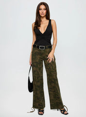 Midnight In Paris Backless Bodysuit Black