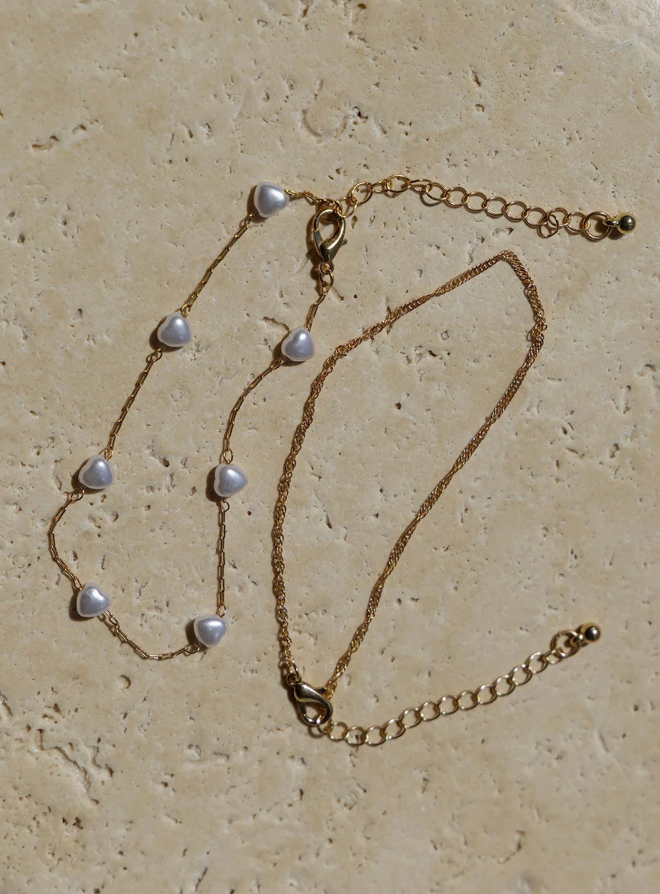 Sakina Pearl Anklet Pack Gold