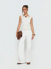 Buenos No Waist Low Rise Straight Leg Jeans White