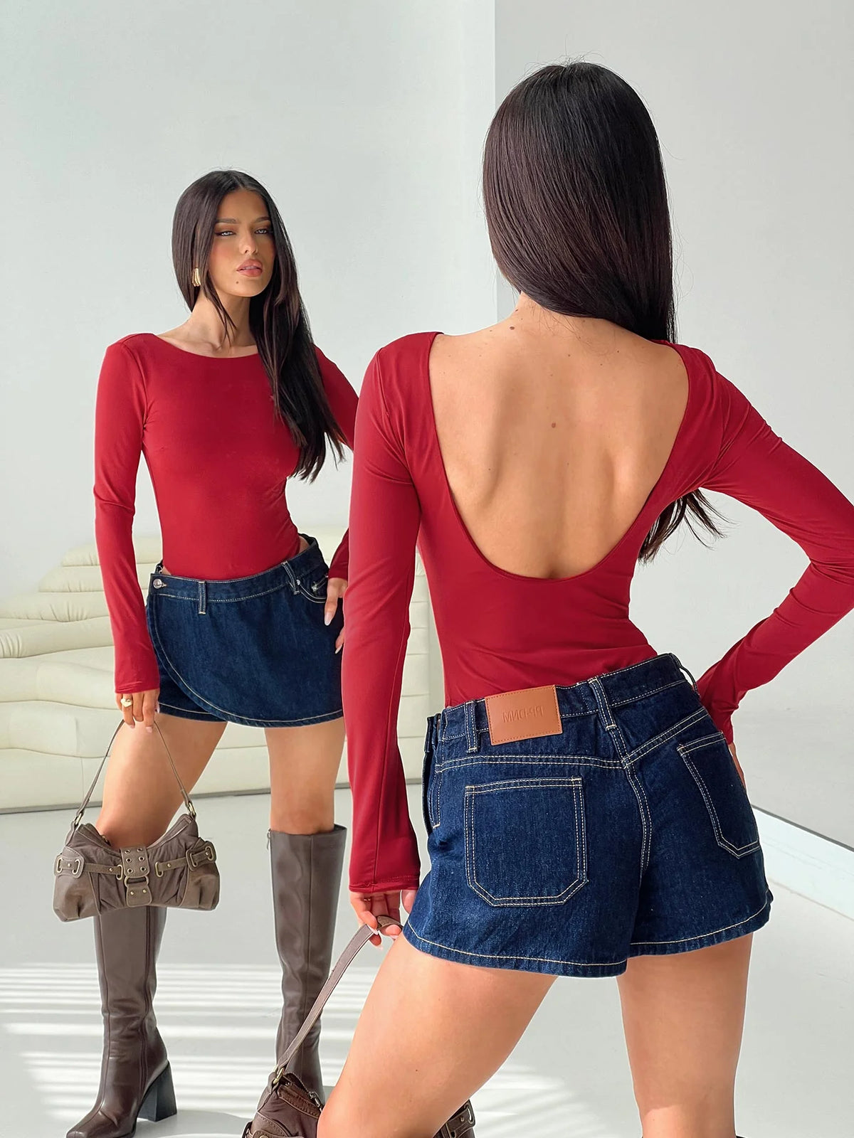 Beresford Long Sleeve Bodysuit Wine