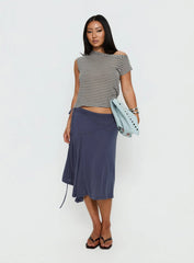 Joaney Tie Side Jersey Midi Skirt Slate