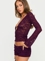 Mahota Top Purple Lace