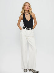 Henesey High Rise Straight Leg Jeans White Wash