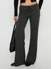 Alfreda Jersey Pants Grey Black Stripe