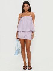 Pepita Drawstring Shorts Pink Stripe