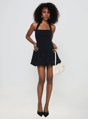 Gigli Bubble Hem Mini Dress Black Tall