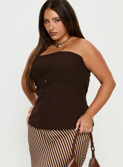 Irresistible Strapless Top Chocolate Curve