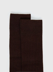 Kosie Ribbed Socks Chocolate