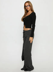 Alfreda Jersey Pants Grey Black Stripe