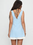 Evielle Underskirt Mini Dress Blue Check