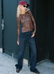 California King Mid Rise Straight Leg Jeans Dark Blue