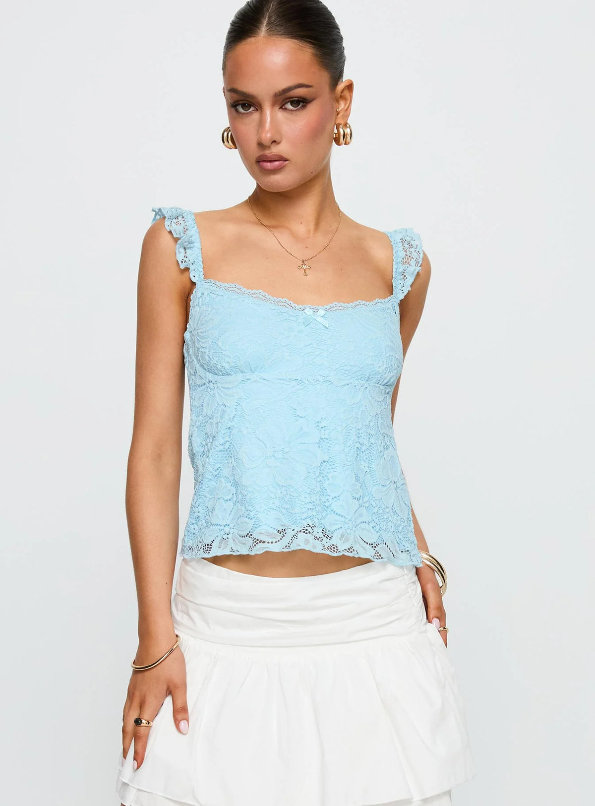 Madaleine Lace Top Blue