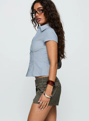 Body Electric Low Rise Shorts Brown Pinstripe