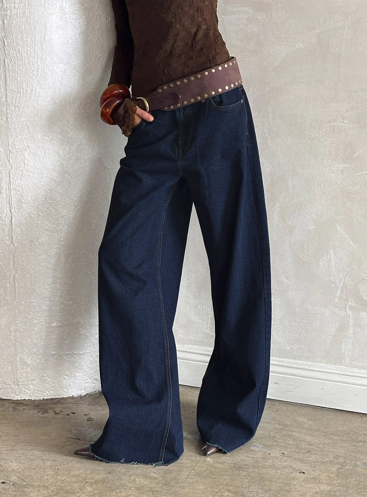 Darla Low Rise Straight Leg Jean Dark Blue Wash