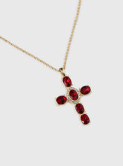 Jacintha Necklace Gold Red