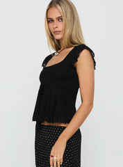 Auroraah Frill Top Black