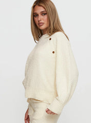 Susi Fluffy Knit Sweater Ivory