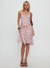 Fayez Top Diagonal Pink Stripe