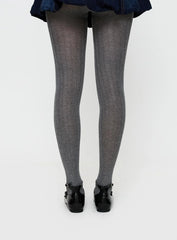 Flashback Ribbed Stockings Grey