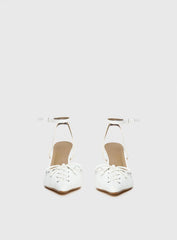 Nilah Pointed Toe Heels White