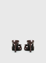 Etiquette Peep Toe Heels Brown / Pink Polka