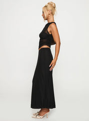 Aristocrat One Shoulder Mesh Set Black