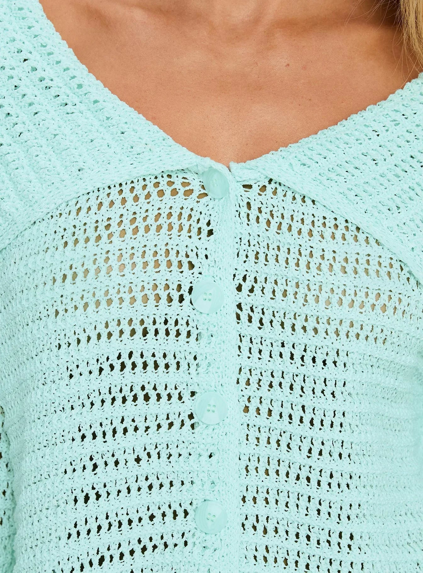 Tuscon Crochet Sweater Blue