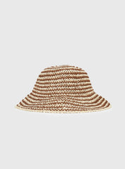 Celestea Woven Bucket Hat Tan Brown